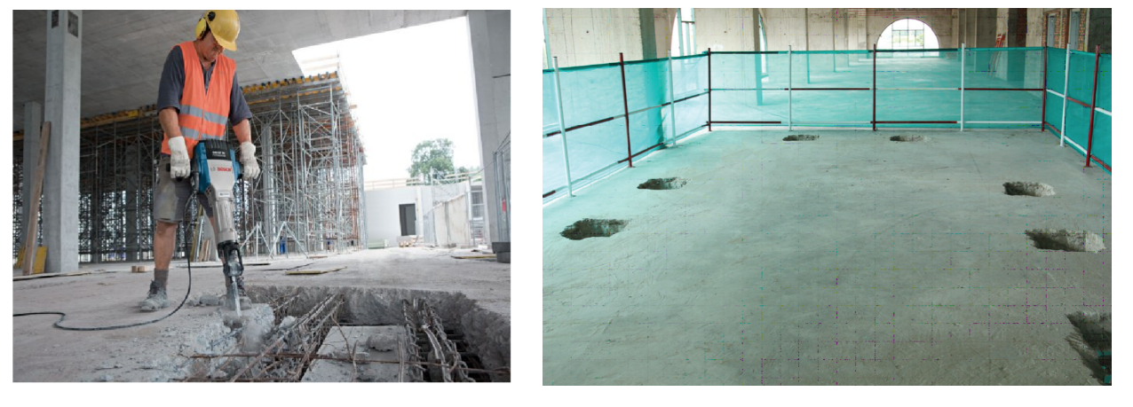 Ảnh minh họa đục lỗ và gia cường sàn