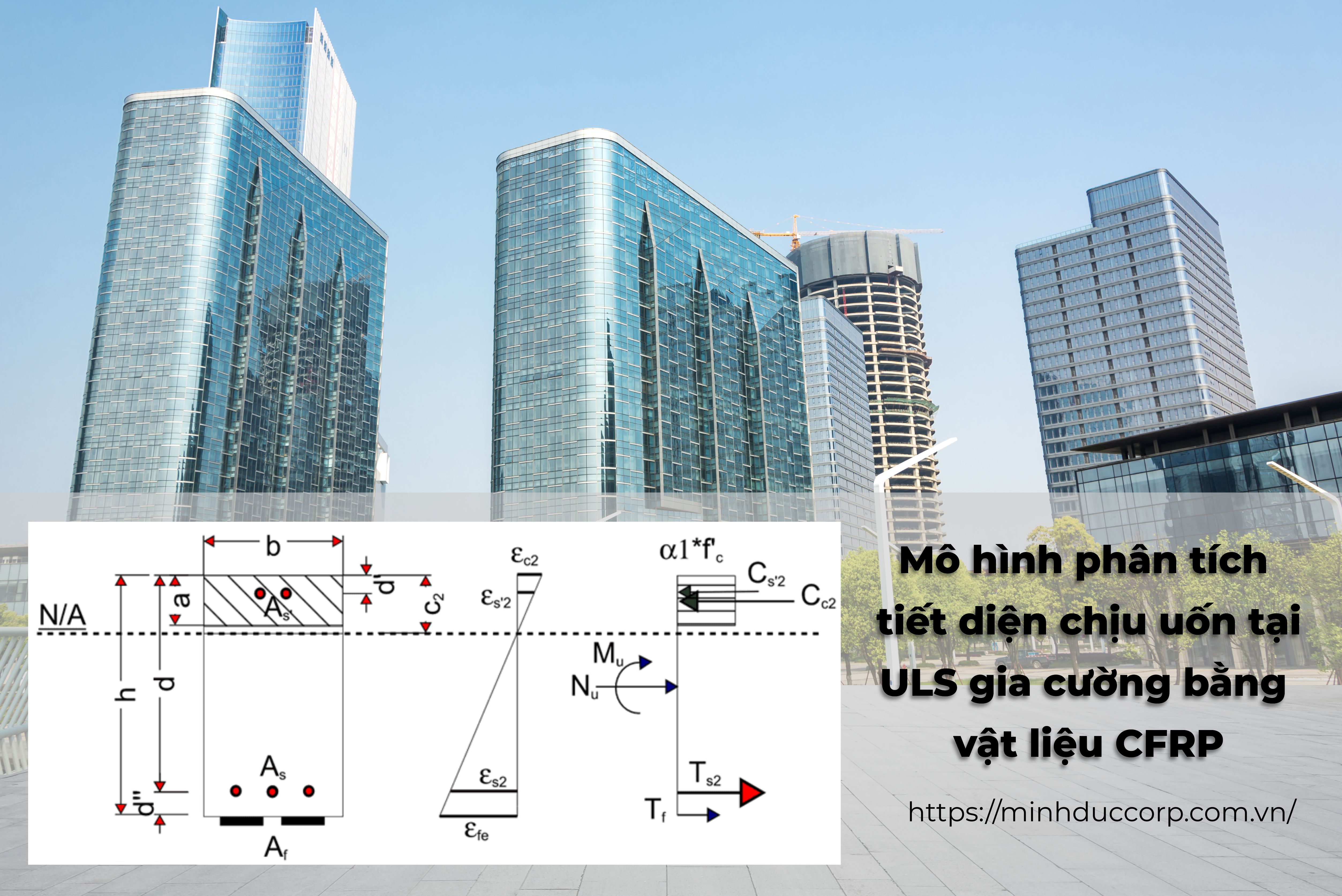 Mô hình phân tích tiết diện chịu uốn tại ULS gia cường bằng vật liệu CFRP