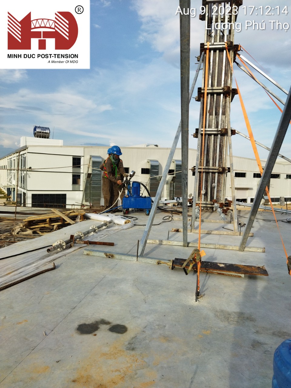 Công tác kéo căng cáp dự ứng lực